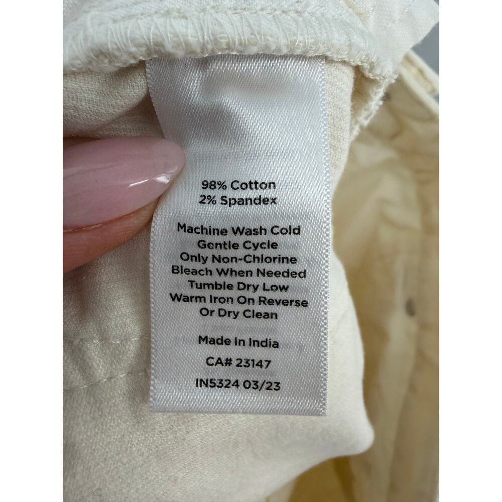 Talbots Corduroy Straight Leg Pants Size 12 Ivory Cream High Rise NWT Minimalist - Picture 13 of 13